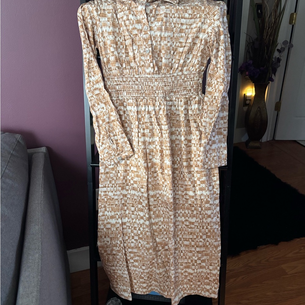 Time and Tru Long Sleeve Tan Dress